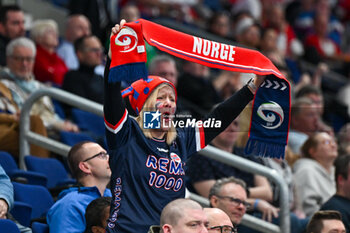 2024-01-11 - Norway supporter during the Men’s EHF Euro 2024 match between Norway vs. Poland at the Mercedes-Benz Arena in Berlin, Germany - MEN'S EHF EURO 2024 - NORWAY VS POLAND - HANDBALL - OTHER SPORTS