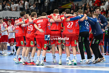 2024-01-11 - Happiness of Norway team after win the Men’s EHF Euro 2024 match between Norway vs. Poland at the Mercedes-Benz Arena in Berlin, Germany - MEN'S EHF EURO 2024 - NORWAY VS POLAND - HANDBALL - OTHER SPORTS