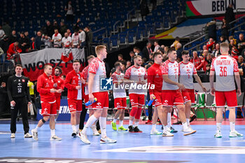 2024-01-11 - Poland shows his disappointment after lose the Men’s EHF Euro 2024 match between Norway vs. Poland at the Mercedes-Benz Arena in Berlin, Germany - MEN'S EHF EURO 2024 - NORWAY VS POLAND - HANDBALL - OTHER SPORTS