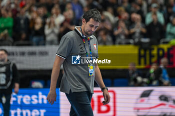 2024-01-13 - Head Coach Michal Skorski (Poland) shows his disappointment after lose the Men’s EHF Euro 2024 match between Slovenia vs.Poland at the Mercedes-Benz Arena in Berlin, Germany - MEN'S EHF EURO 2024 - POLAND VS SLOVENIA - HANDBALL - OTHER SPORTS