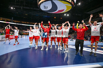 2024-01-14 - Swiss greets the fans at the end of the match during the Men’s EHF Euro 2024 match between Swiss vs. France at the Mercedes-Benz Arena in Berlin, Germany - MEN'S EHF EURO 2024 - SWITZERLAND VS FRANCE - HANDBALL - OTHER SPORTS