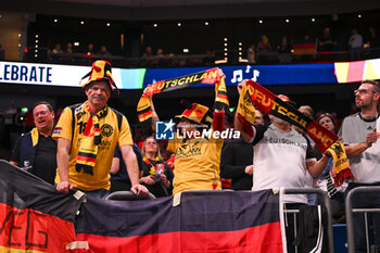 2024-01-14 - Germany supporters during the Men’s EHF Euro 2024 match between North Macedonia vs. Germany at the Mercedes-Benz Arena in Berlin, Germany - MEN'S EHF EURO 2024 - NORTH MACEDONIA VS GERMANY - HANDBALL - OTHER SPORTS