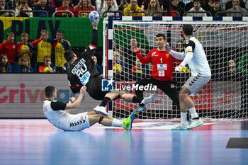 2024-01-14 - Jannik Kohlbacher (Germany) during the Men’s EHF Euro 2024 match between North Macedonia vs. Germany at the Mercedes-Benz Arena in Berlin, Germany - MEN'S EHF EURO 2024 - NORTH MACEDONIA VS GERMANY - HANDBALL - OTHER SPORTS