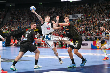 2024-01-14 - Marko Mitev (North Macedonia) during the Men’s EHF Euro 2024 match between North Macedonia vs. Germany at the Mercedes-Benz Arena in Berlin, Germany - MEN'S EHF EURO 2024 - NORTH MACEDONIA VS GERMANY - HANDBALL - OTHER SPORTS