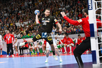 2024-01-14 - Lukas Mertens (Germany) during the Men’s EHF Euro 2024 match between North Macedonia vs. Germany at the Mercedes-Benz Arena in Berlin, Germany - MEN'S EHF EURO 2024 - NORTH MACEDONIA VS GERMANY - HANDBALL - OTHER SPORTS