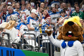 2024-01-15 - Faroe Islands supporters during the Men’s EHF Euro 2024 match between Poland vs. Faroe Islands at the Mercedes-Benz Arena in Berlin, Germany - MEN'S EHF EURO 2024 - POLAND VS FAROE ISLANDS - HANDBALL - OTHER SPORTS