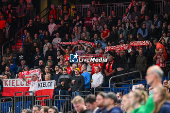 2024-01-15 - Poland supporters during the Men’s EHF Euro 2024 match between Poland vs. Faroe Islands at the Mercedes-Benz Arena in Berlin, Germany - MEN'S EHF EURO 2024 - POLAND VS FAROE ISLANDS - HANDBALL - OTHER SPORTS