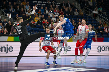 2024-01-15 - Vilhelm Poulsen (Faore Islands) during the Men’s EHF Euro 2024 match between Poland vs. Faroe Islands at the Mercedes-Benz Arena in Berlin, Germany - MEN'S EHF EURO 2024 - POLAND VS FAROE ISLANDS - HANDBALL - OTHER SPORTS