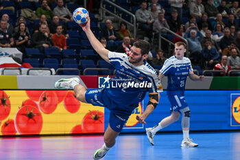 2024-01-15 - Helgi Hildarson Hoydal (Faore Islands) during the Men’s EHF Euro 2024 match between Poland vs. Faroe Islands at the Mercedes-Benz Arena in Berlin, Germany - MEN'S EHF EURO 2024 - POLAND VS FAROE ISLANDS - HANDBALL - OTHER SPORTS