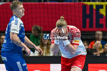 2024-01-15 - Maciej Gebala (Poland) shows his disappointment after missing a goal during the Men’s EHF Euro 2024 match between Poland vs. Faroe Islands at the Mercedes-Benz Arena in Berlin, Germany - MEN'S EHF EURO 2024 - POLAND VS FAROE ISLANDS - HANDBALL - OTHER SPORTS