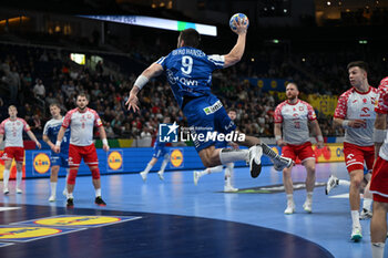 2024-01-15 - Roi Berg Hansen (Faore Islands) during the Men’s EHF Euro 2024 match between Poland vs. Faroe Islands at the Mercedes-Benz Arena in Berlin, Germany - MEN'S EHF EURO 2024 - POLAND VS FAROE ISLANDS - HANDBALL - OTHER SPORTS