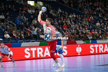 2024-01-15 - Kamil Syprzak (Poland) during the Men’s EHF Euro 2024 match between Poland vs. Faroe Islands at the Mercedes-Benz Arena in Berlin, Germany - MEN'S EHF EURO 2024 - POLAND VS FAROE ISLANDS - HANDBALL - OTHER SPORTS