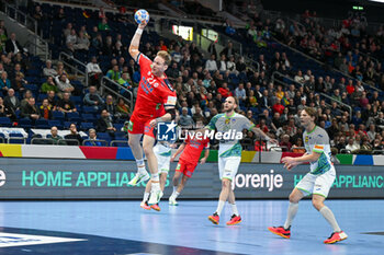 2024-01-15 - Magnus Gullerud (Norway) during the Men’s EHF Euro 2024 match between Norway vs. Slovenia at the Mercedes-Benz Arena in Berlin, Germany - MEN'S EHF EURO 2024 - NORWAY VS SLOVENIA - HANDBALL - OTHER SPORTS