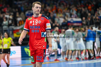 2024-01-15 - Kristian Bjornsen (Norway) shows his disappointment during the Men’s EHF Euro 2024 match between Norway vs. Slovenia at the Mercedes-Benz Arena in Berlin, Germany - MEN'S EHF EURO 2024 - NORWAY VS SLOVENIA - HANDBALL - OTHER SPORTS
