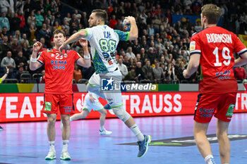 2024-01-15 - Aleks Vlah (Slovenia) during the Men’s EHF Euro 2024 match between Norway vs. Slovenia at the Mercedes-Benz Arena in Berlin, Germany - MEN'S EHF EURO 2024 - NORWAY VS SLOVENIA - HANDBALL - OTHER SPORTS