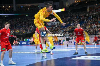 2024-01-16 - Nenad Kosteski (North Macedonia) during the Men’s EHF Euro 2024 match between North Macedonia vs. Swiss at the Mercedes-Benz Arena in Berlin, Germany - MEN'S EHF EURO 2024 - NORTH MACEDONIA VS SWISS - HANDBALL - OTHER SPORTS
