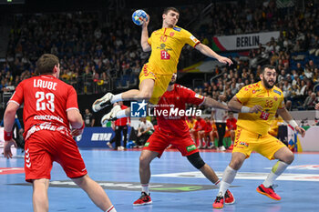 2024-01-16 - Marko Mitev (North Macedonia) during the Men’s EHF Euro 2024 match between North Macedonia vs. Swiss at the Mercedes-Benz Arena in Berlin, Germany - MEN'S EHF EURO 2024 - NORTH MACEDONIA VS SWISS - HANDBALL - OTHER SPORTS