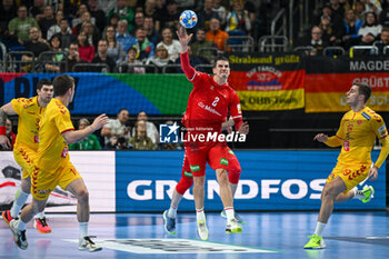 2024-01-16 - Empty goal from Andre Schmid (Swiss) from the center of the field during the Men’s EHF Euro 2024 match between North Macedonia vs. Swiss at the Mercedes-Benz Arena in Berlin, Germany - MEN'S EHF EURO 2024 - NORTH MACEDONIA VS SWISS - HANDBALL - OTHER SPORTS