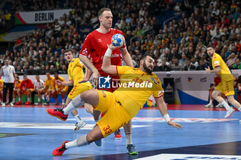 2024-01-16 - Zharko Peshevski (North Macedonia) during the Men’s EHF Euro 2024 match between North Macedonia vs. Swiss at the Mercedes-Benz Arena in Berlin, Germany - MEN'S EHF EURO 2024 - NORTH MACEDONIA VS SWISS - HANDBALL - OTHER SPORTS