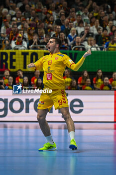 2024-01-16 - Happiness of Nenad Kosteski (North Macedonia) after scores a goal during the Men’s EHF Euro 2024 match between North Macedonia vs. Swiss at the Mercedes-Benz Arena in Berlin, Germany - MEN'S EHF EURO 2024 - NORTH MACEDONIA VS SWISS - HANDBALL - OTHER SPORTS