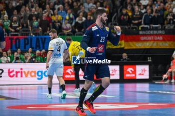 2024-01-16 - Happiness of Ludovic Fabregas (France) after scores a goal during the Men’s EHF Euro 2024 match between France vs. Germany at the Mercedes-Benz Arena in Berlin, Germany - MEN'S EHF EURO 2024 - FRANCE VS GERMANY - HANDBALL - OTHER SPORTS