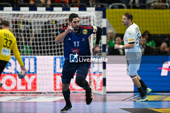 2024-01-16 - Happiness of Nikola Karabatic (France) after scores a goal during the Men’s EHF Euro 2024 match between France vs. Germany at the Mercedes-Benz Arena in Berlin, Germany - MEN'S EHF EURO 2024 - FRANCE VS GERMANY - HANDBALL - OTHER SPORTS