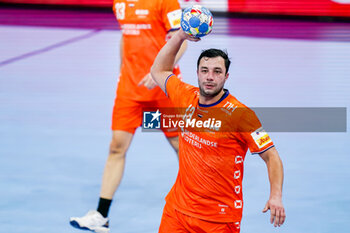 2024-01-11 - Samir Benghanem of The Netherlands during the Men's EHF Euro 2024, Group E football match between Netherlands and Georgia on January 11, 2024 at SAPP Arena in Mannheim, Germany - HANDBALL - MEN'S EHF EURO 2024 - NETHERLANDS V GEORGIA - HANDBALL - OTHER SPORTS