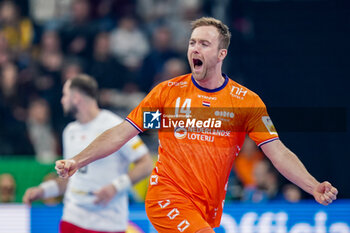 2024-01-11 - Bobby Schagen of The Netherlands during the Men's EHF Euro 2024, Group E football match between Netherlands and Georgia on January 11, 2024 at SAPP Arena in Mannheim, Germany - HANDBALL - MEN'S EHF EURO 2024 - NETHERLANDS V GEORGIA - HANDBALL - OTHER SPORTS