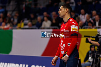 2024-01-12 - Ángel Fernández Pérez of Spain during the Men's EHF Euro 2024, Group B handball match between Spain and Croatia on January 12, 2024 at SAP-Arena in Mannheim, Germany - HANDBALL - MEN'S EHF EURO 2024 - SPAIN V CROATIA - HANDBALL - OTHER SPORTS