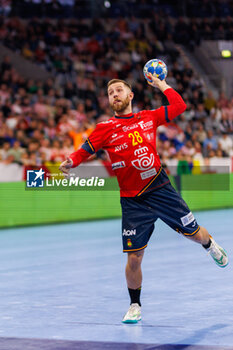 2024-01-12 - Aleix Gómez Abelló of Spain during the Men's EHF Euro 2024, Group B handball match between Spain and Croatia on January 12, 2024 at SAP-Arena in Mannheim, Germany - HANDBALL - MEN'S EHF EURO 2024 - SPAIN V CROATIA - HANDBALL - OTHER SPORTS