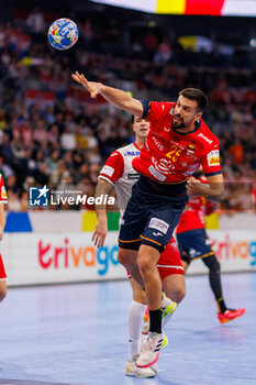 2024-01-12 - Agustín Casado Marcelo of Spain during the Men's EHF Euro 2024, Group B handball match between Spain and Croatia on January 12, 2024 at SAP-Arena in Mannheim, Germany - HANDBALL - MEN'S EHF EURO 2024 - SPAIN V CROATIA - HANDBALL - OTHER SPORTS