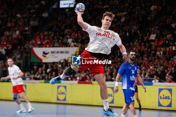 2024-01-13 - Lukas Lindhard Jorgensen of Denmark during the Men's Euro 2024, Group F handball match between Greece and Denmark on January 13, 2024 at Olympiahalle in Munich, Germany - HANDBALL - MEN'S EHF EURO 2024 - GREECE V DENMARK - HANDBALL - OTHER SPORTS