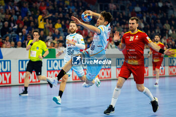 2024-01-14 - Daniel Fernández Jimenez of Spain during the Men's Euro 2024, Group B handball match between Romania and Spain on January 14, 2024 at SAP-Arena in Mannheim, Germany - HANDBALL - MEN'S EHF EURO 2024 - ROMANIA V SPAIN - HANDBALL - OTHER SPORTS