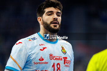 2024-01-14 - Imanol Garciandia Alustiza of Spain during the Men's Euro 2024, Group B handball match between Romania and Spain on January 14, 2024 at SAP-Arena in Mannheim, Germany - HANDBALL - MEN'S EHF EURO 2024 - ROMANIA V SPAIN - HANDBALL - OTHER SPORTS