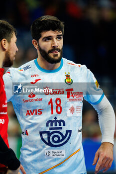 2024-01-14 - Imanol Garciandia Alustiza of Spain during the Men's Euro 2024, Group B handball match between Romania and Spain on January 14, 2024 at SAP-Arena in Mannheim, Germany - HANDBALL - MEN'S EHF EURO 2024 - ROMANIA V SPAIN - HANDBALL - OTHER SPORTS