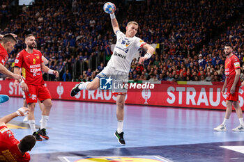 2024-01-14 - Ellidi Vidarsson of Iceland during the Men's Euro 2024, Group C handball match between Montenegro and Iceland on January 14, 2024 at Olympiahalle in Munich, Germany - HANDBALL - MEN'S EHF EURO 2024 - MONTENEGRO V ICELAND - HANDBALL - OTHER SPORTS