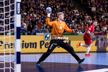 2024-01-14 - Viktor Hallgrimsson of Iceland during the Men's Euro 2024, Group C handball match between Montenegro and Iceland on January 14, 2024 at Olympiahalle in Munich, Germany - HANDBALL - MEN'S EHF EURO 2024 - MONTENEGRO V ICELAND - HANDBALL - OTHER SPORTS