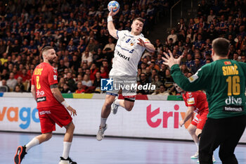 2024-01-14 - Elvar Jonsson of Iceland during the Men's Euro 2024, Group C handball match between Montenegro and Iceland on January 14, 2024 at Olympiahalle in Munich, Germany - HANDBALL - MEN'S EHF EURO 2024 - MONTENEGRO V ICELAND - HANDBALL - OTHER SPORTS