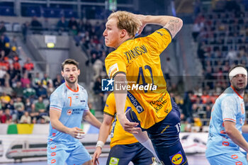 2024-01-15 - Eric Johansson of Sweden during the Men's EHF Euro 2024, Group E handball match between Sweden and Netherlands on January 15, 2024 at SAPP Arena in Mannheim, Germany - HANDBALL - MEN'S EHF EURO 2024 - SWEDEN V NETHERLANDS - HANDBALL - OTHER SPORTS