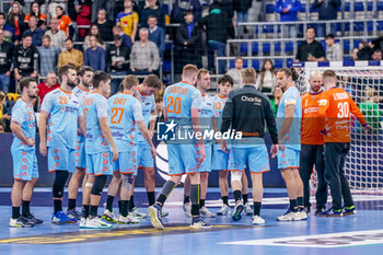 2024-01-15 - Netherlands players at full time during the Men's EHF Euro 2024, Group E handball match between Sweden and Netherlands on January 15, 2024 at SAPP Arena in Mannheim, Germany - HANDBALL - MEN'S EHF EURO 2024 - SWEDEN V NETHERLANDS - HANDBALL - OTHER SPORTS