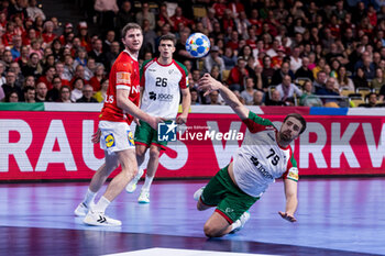 2024-01-15 - Martim Costa of Portugal during the Men's Euro 2024, Group F handball match between Denmark and Portugal on January 15, 2024 at Olympiahalle in Munich, Germany - HANDBALL - MEN'S EHF EURO 2024 - DENMARK V PORTUGAL - HANDBALL - OTHER SPORTS