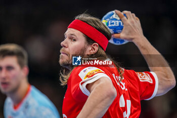 2024-01-17 - Mikkel Hansen of Denmark during the Men's EHF Euro 2024, Group E handball match between Denmark and Netherlands on January 17, 2024 at Barclays Arena in Hamburg, Germany - HANDBALL - MEN'S EHF EURO 2024 - DENMARK V NETHERLANDS - HANDBALL - OTHER SPORTS