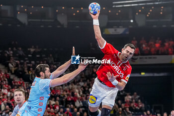 2024-01-17 - Rasmus Lauge Schmidt of Denmark during the Men's EHF Euro 2024, Group E handball match between Denmark and Netherlands on January 17, 2024 at Barclays Arena in Hamburg, Germany - HANDBALL - MEN'S EHF EURO 2024 - DENMARK V NETHERLANDS - HANDBALL - OTHER SPORTS