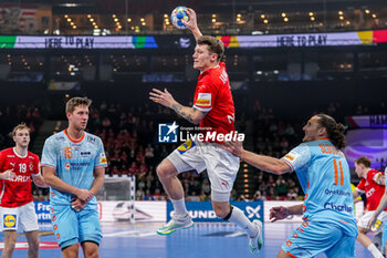 2024-01-17 - Emil Jakobsen of Denmark during the Men's EHF Euro 2024, Group E handball match between Denmark and Netherlands on January 17, 2024 at Barclays Arena in Hamburg, Germany - HANDBALL - MEN'S EHF EURO 2024 - DENMARK V NETHERLANDS - HANDBALL - OTHER SPORTS