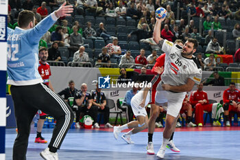 2024-01-18 - Tobias Wagner (Austria) during the Men’s EHF Euro 2024 match between Hungary vs.Austria at the Lanxess Arena in Berlin, Cologne - MEN'S EHF EURO 2024 - HUNGARY VS AUSTRIA - HANDBALL - OTHER SPORTS