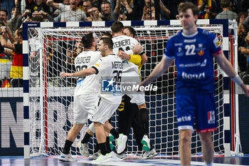 2024-01-18 - Happiness of Germany team after they win the Men’s EHF Euro 2024 match between Germany vs. Iceland at the Lanxess Arena in Berlin, Cologne - MEN'S EHF EURO 2024 - GERMANY VS ICELAND - HANDBALL - OTHER SPORTS