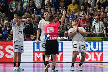 2024-01-18 - Johannes Golla (Germany) shows his disappointment with the referee after got 2 minutes suspension during the Men’s EHF Euro 2024 match between Germany vs. Iceland at the Lanxess Arena in Berlin, Cologne - MEN'S EHF EURO 2024 - GERMANY VS ICELAND - HANDBALL - OTHER SPORTS