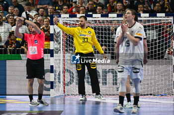 2024-01-18 - Andreas Wolff (Germany) shows his disappointment with the refereee during the Men’s EHF Euro 2024 match between Germany vs. Iceland at the Lanxess Arena in Berlin, Cologne - MEN'S EHF EURO 2024 - GERMANY VS ICELAND - HANDBALL - OTHER SPORTS