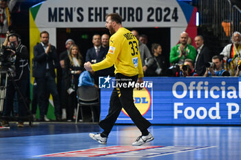 2024-01-18 - Happiness of Andreas Wolff (Germany) after saves the ball during the Men’s EHF Euro 2024 match between Germany vs. Iceland at the Lanxess Arena in Berlin, Cologne - MEN'S EHF EURO 2024 - GERMANY VS ICELAND - HANDBALL - OTHER SPORTS