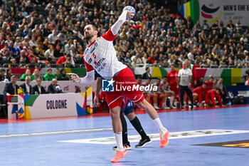 2024-01-18 - 7m throw for Mario Sostaric (Croatia) during the Men’s EHF Euro 2024 match between France vs. Croatia at the Lanxess Arena in Berlin, Cologne - MEN'S EHF EURO 2024 - FRANCE VS CROATIA - HANDBALL - OTHER SPORTS
